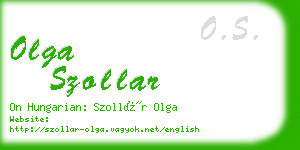 olga szollar business card